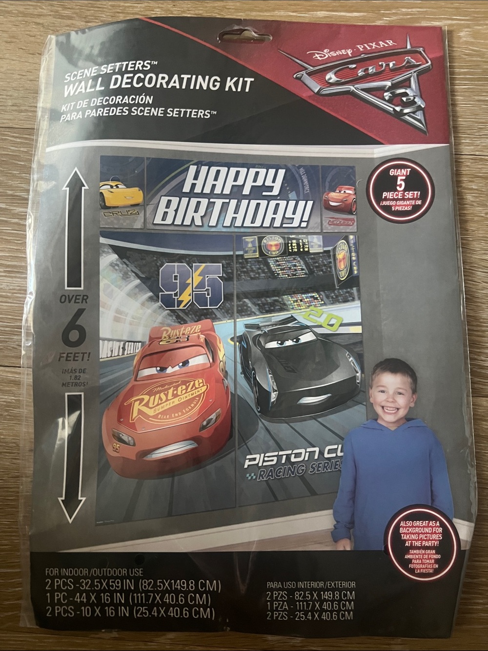 Disney•Pixar Cars 3 Happy Birthday Wall Decorating Kit - Red, Black, Blue